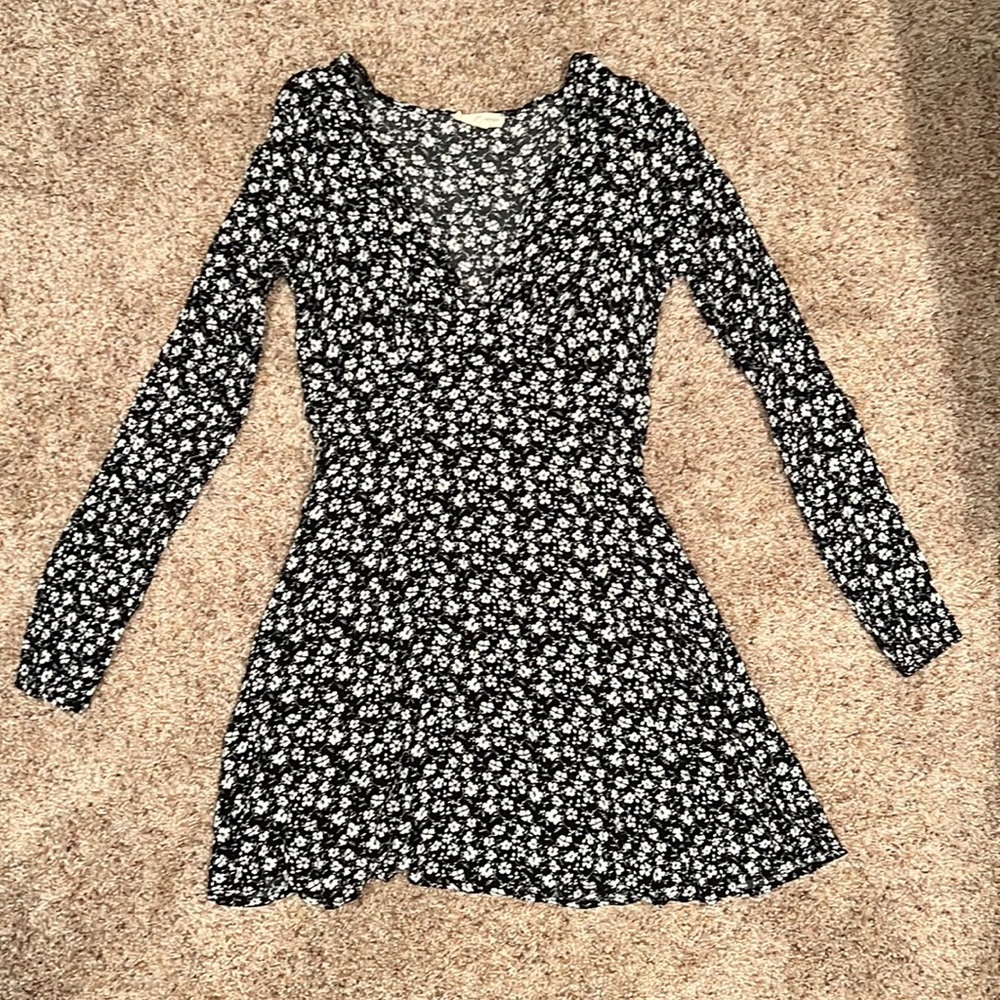 Black and white floral dress